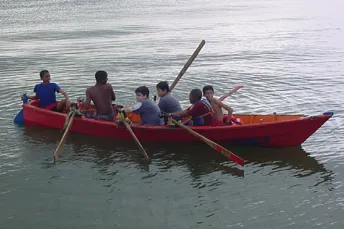 First Trinidad Sea Scouts rowing at the Cocorite boathouse